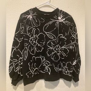 ZARA Floral Sweater